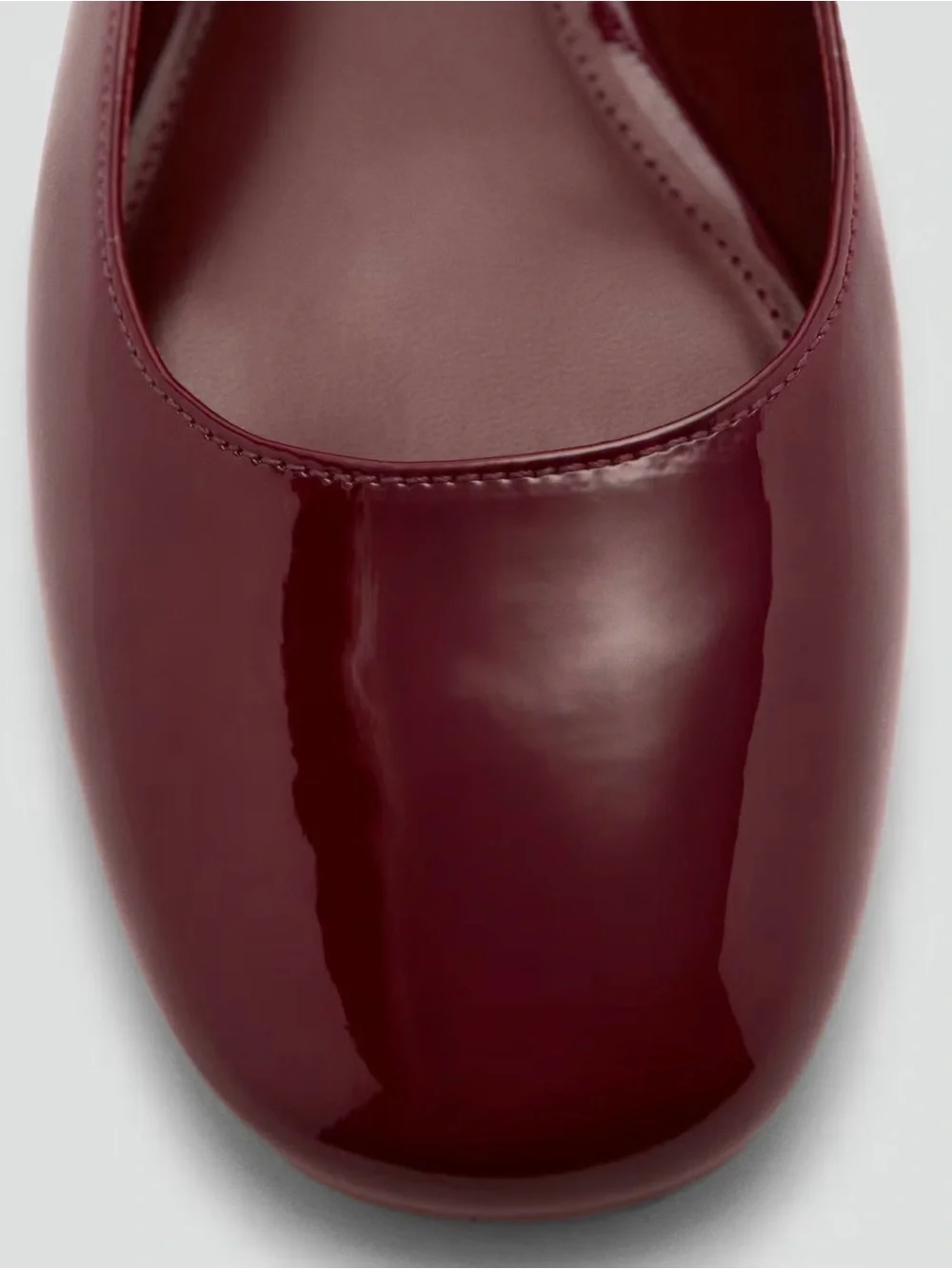 Mango Burgundy Patent Ballet Flats Ankle Strap Mary Jane NWT EURO 36 @US 5.5-6